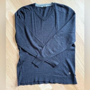 Smartwool - Dark Charcoal Gray V-Neck Sweater Lightweight Knit - Men’s XL